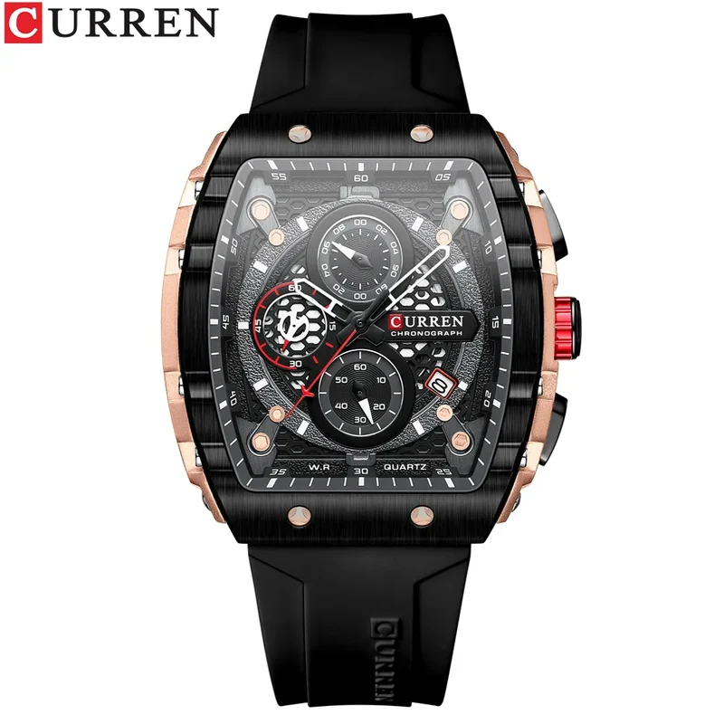 Herren Armbanduhr Silber Schwarz Edelstahl Quarzuhr Luxus Chronograph Business
