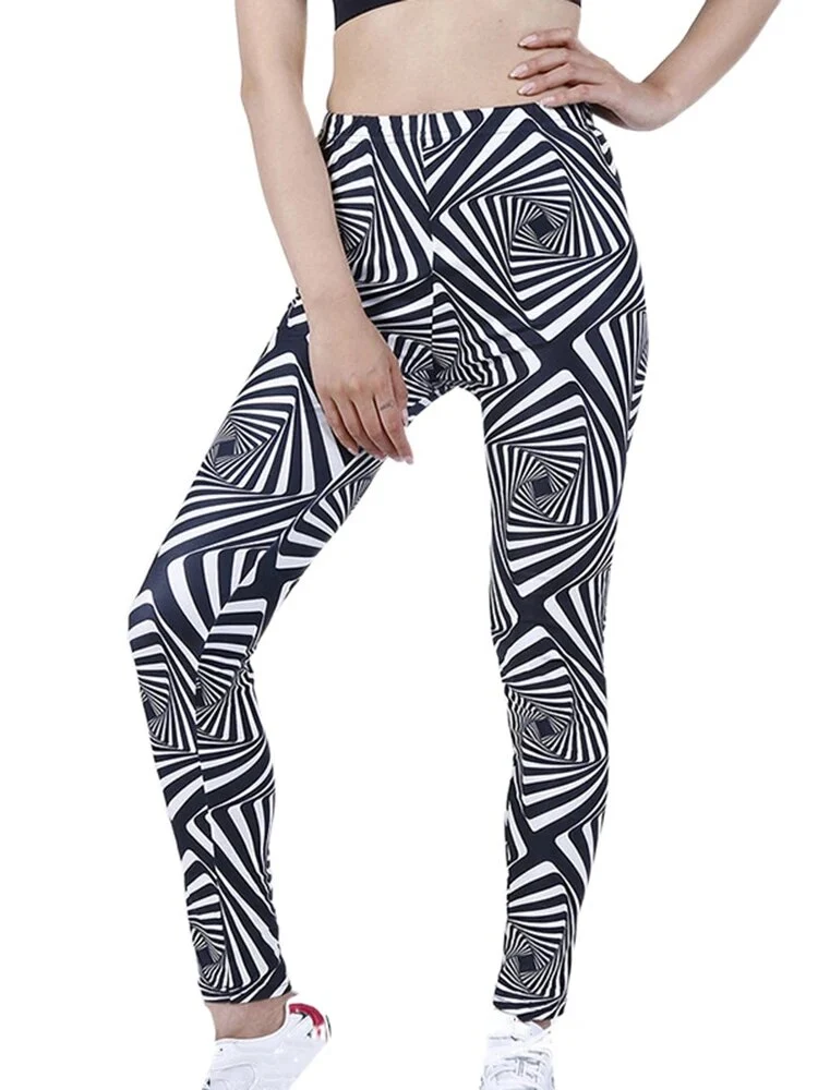 Leggings Damen Kariert Tartan Karo Muster Fitness Leggins Sexy Hohe Elastizität