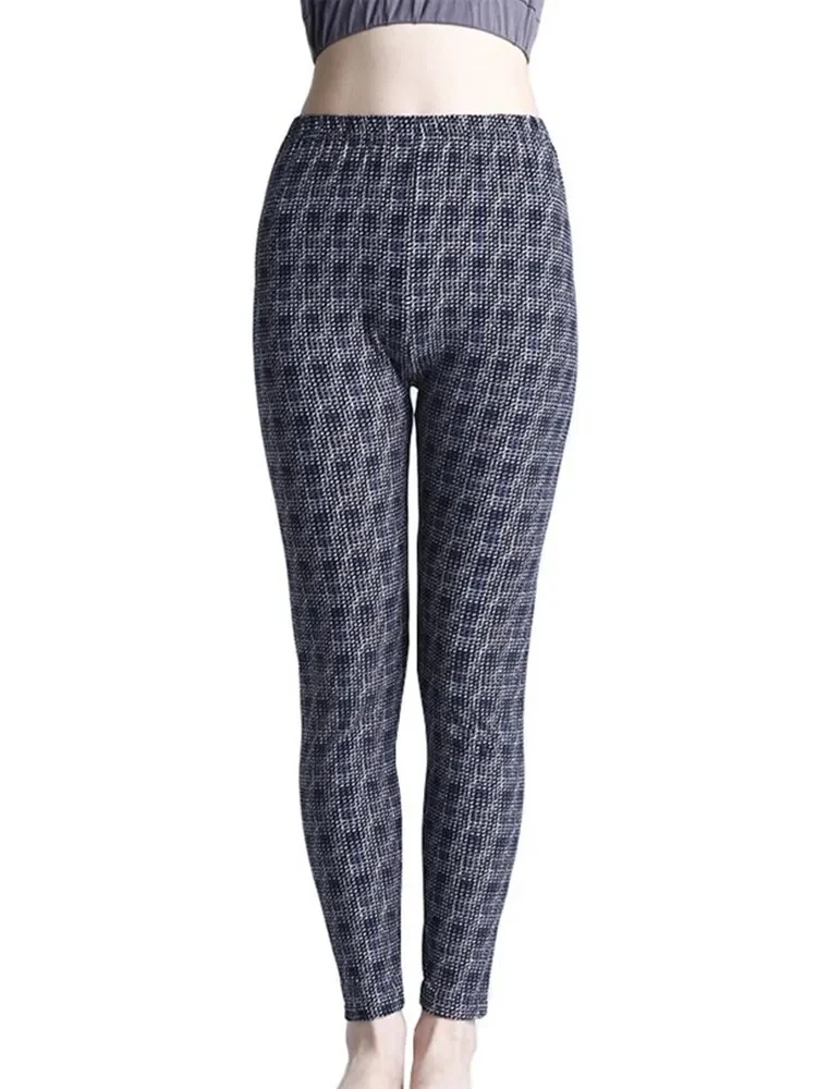 Leggings Damen Kariert Tartan Karo Muster Fitness Leggins Sexy Hohe Elastizität
