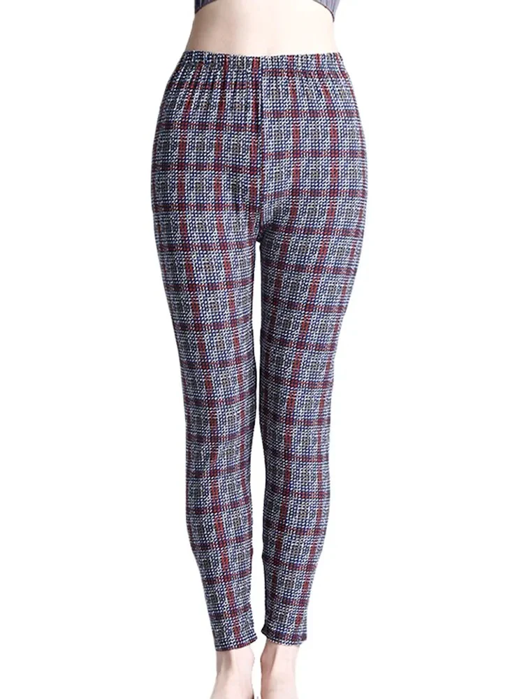 Leggings Damen Kariert Tartan Karo Muster Fitness Leggins Sexy Hohe Elastizität
