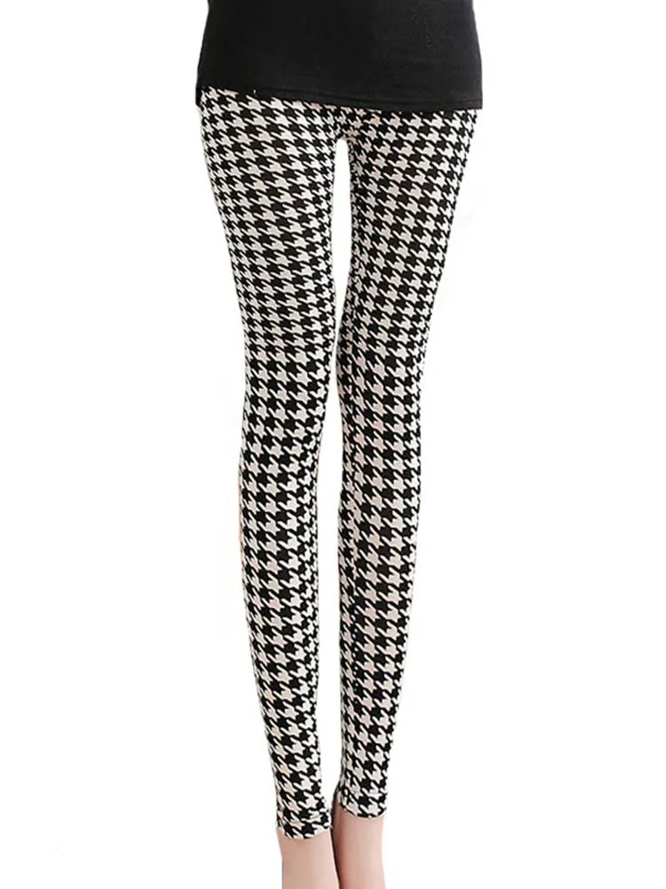 Leggings Damen Kariert Tartan Karo Muster Fitness Leggins Sexy Hohe Elastizität