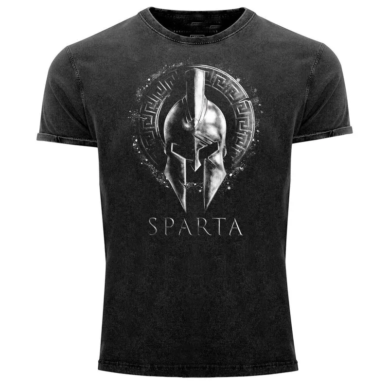 Herren Fashion Vintage 3D T-Shirt Rundhals Unisex Sommer Sparta Streetwear