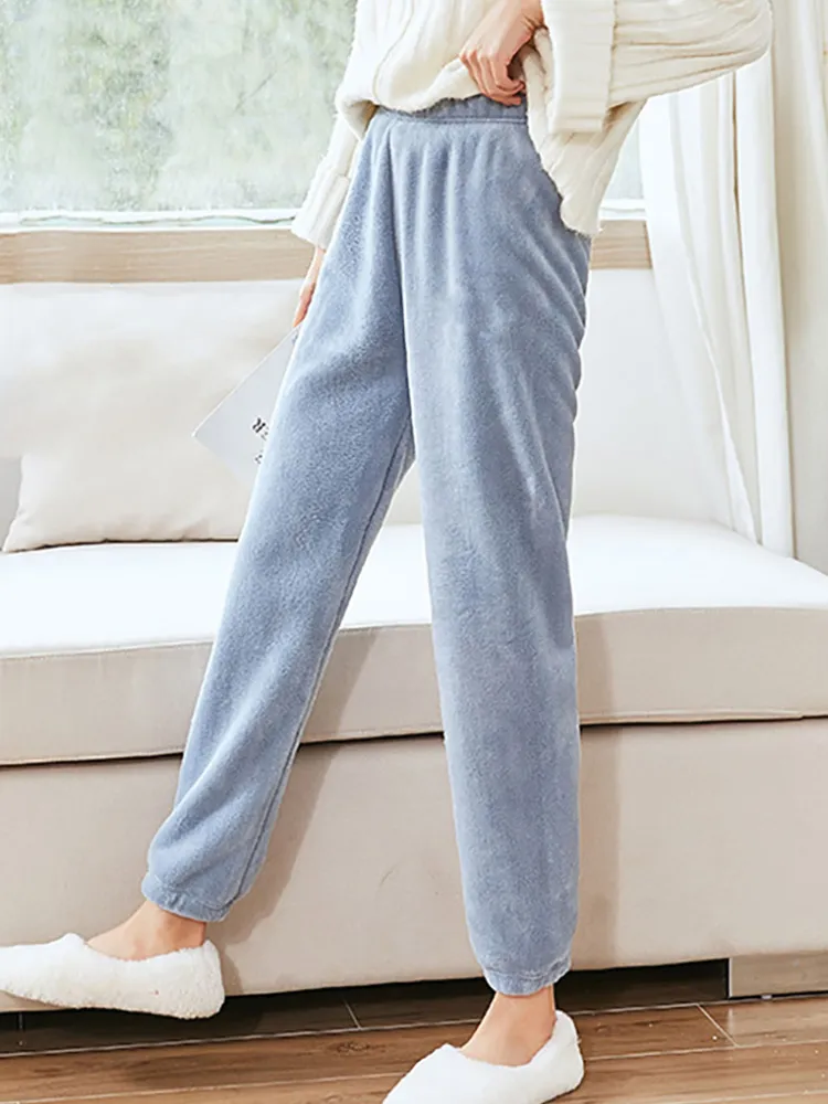 Damen Freizeitanzug Teddy Hausanzug Jogginganzug Fleece Schlafanzug
