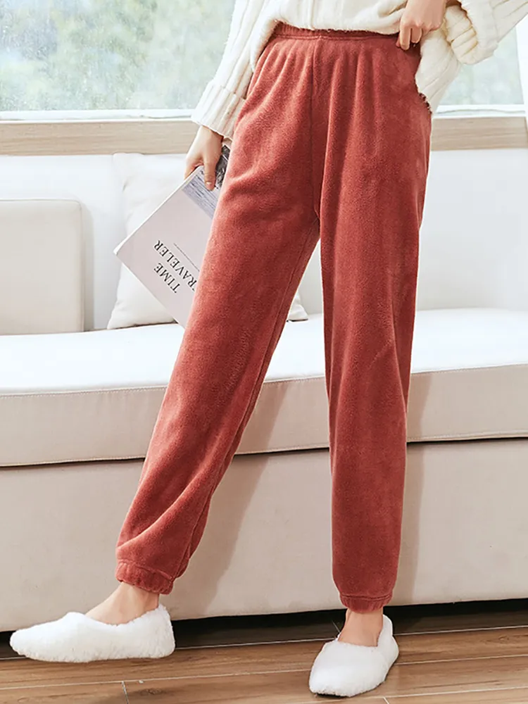 Damen Freizeitanzug Teddy Hausanzug Jogginganzug Fleece Schlafanzug