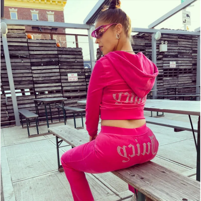 Damen Samt Jogginganzug Sportanzug Jogging Hose Jacke Fitness Hausanzug Freizeitanzug