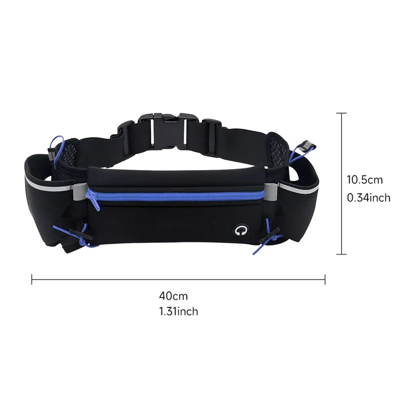 Laufen Gürtel mit 2 Wasserflaschen Taille Pack Reißverschlusstasche Tasche Jogge