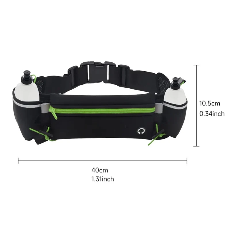Laufen Gürtel mit 2 Wasserflaschen Taille Pack Reißverschlusstasche Tasche Jogge