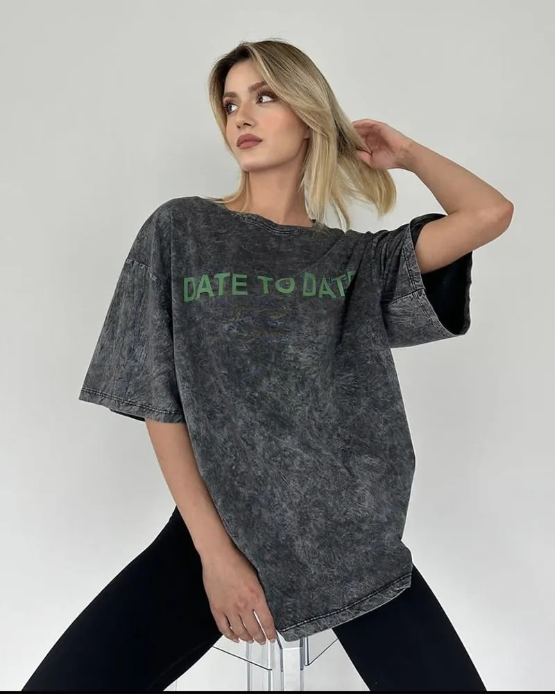 Damen Sommer Top Los Angeles T-Shirt Rundhals Streetwear lockeres Damentop