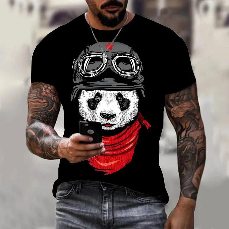 Herren Fashion Vintage Leopard 3D T-Shirt Rundhals Unisex Sommer Streetwear