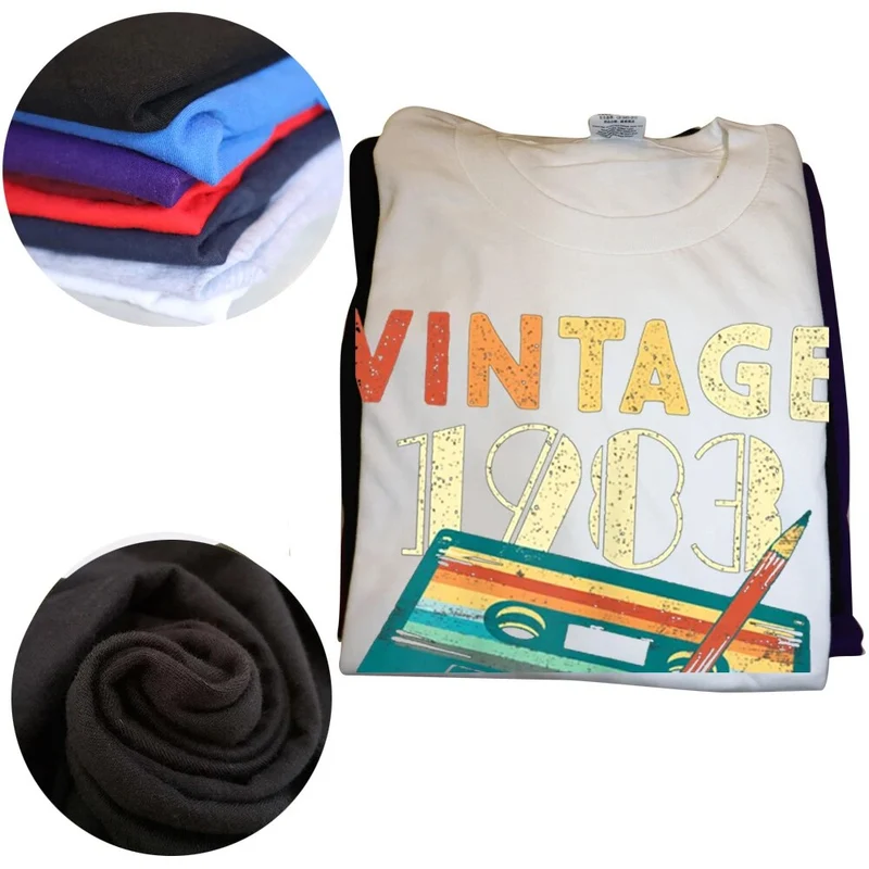 Herren Fashion Vintage 80er 3D T-Shirt Rundhals Unisex Sommer Streetwear