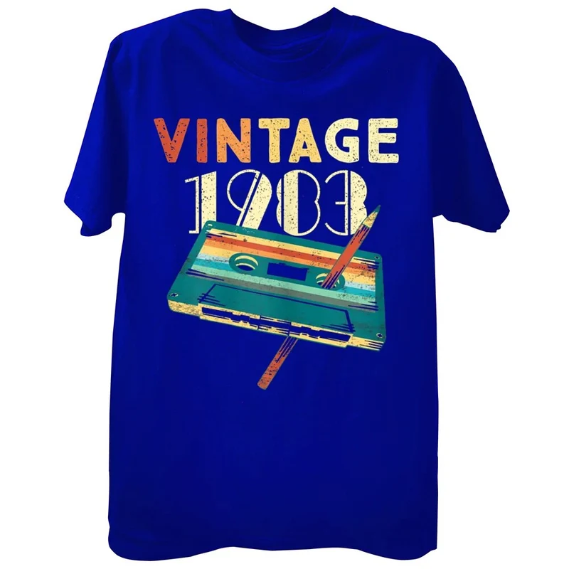 Herren Fashion Vintage 80er 3D T-Shirt Rundhals Unisex Sommer Streetwear