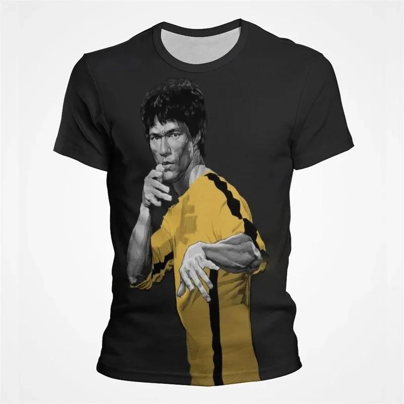 Kinder Shirt Fashion Kung Fu Star 3D T-Shirt Rundhals Unisex Sommer Streetwear
