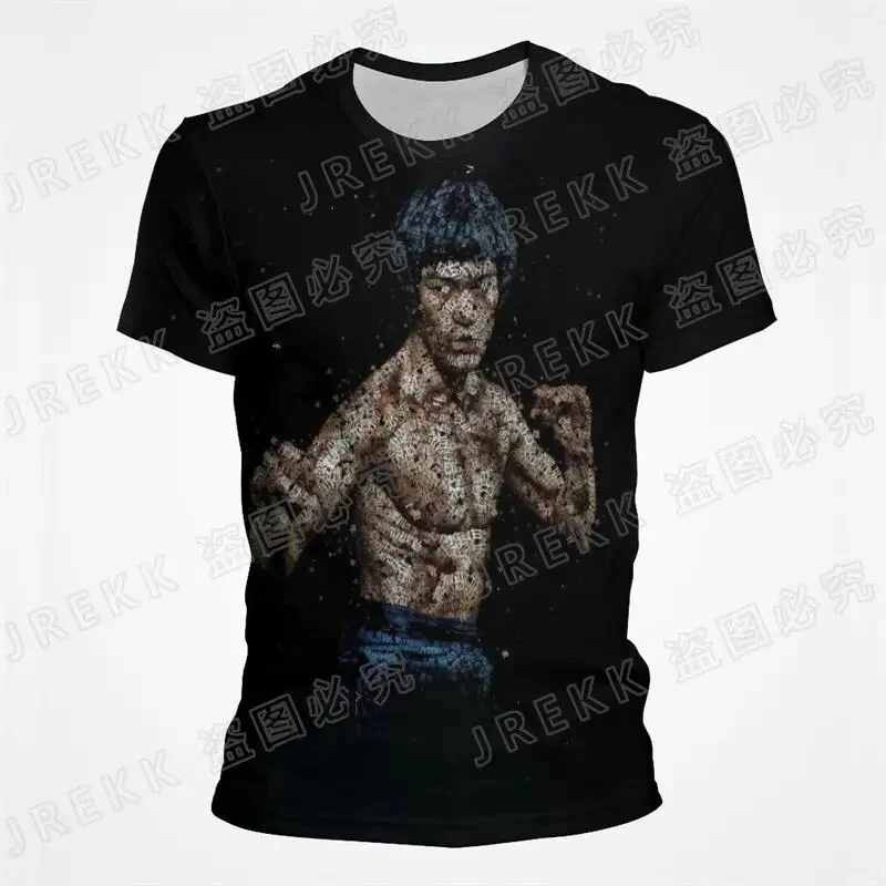 Kinder Shirt Fashion Kung Fu Star 3D T-Shirt Rundhals Unisex Sommer Streetwear