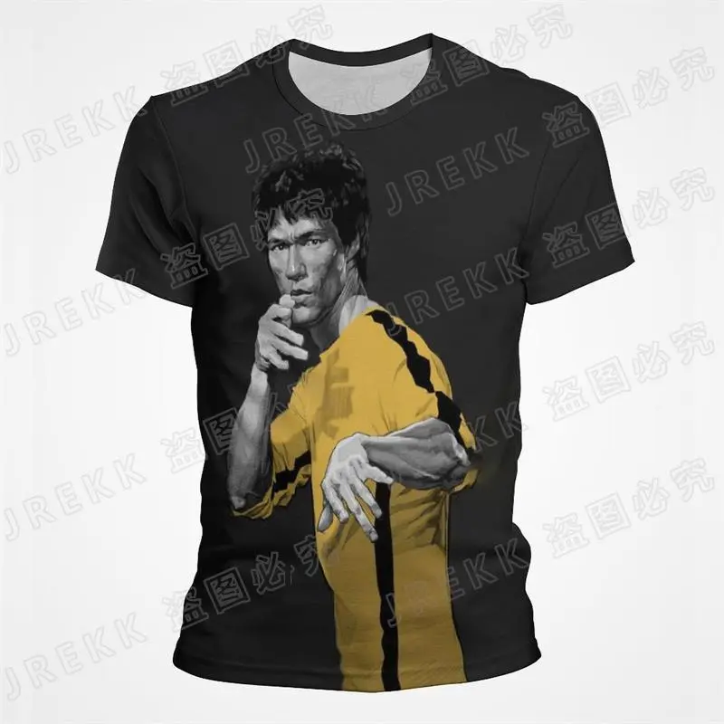 Kinder Shirt Fashion Kung Fu Star 3D T-Shirt Rundhals Unisex Sommer Streetwear