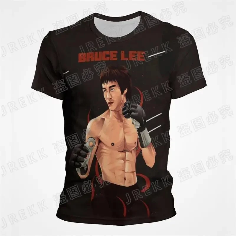 Kinder Shirt Fashion Kung Fu Star 3D T-Shirt Rundhals Unisex Sommer Streetwear