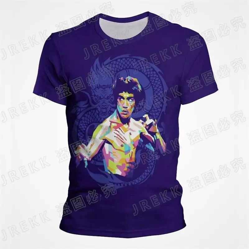 Kinder Shirt Fashion Kung Fu Star 3D T-Shirt Rundhals Unisex Sommer Streetwear