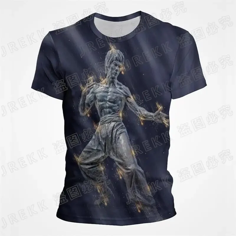 Kinder Shirt Fashion Kung Fu Star 3D T-Shirt Rundhals Unisex Sommer Streetwear