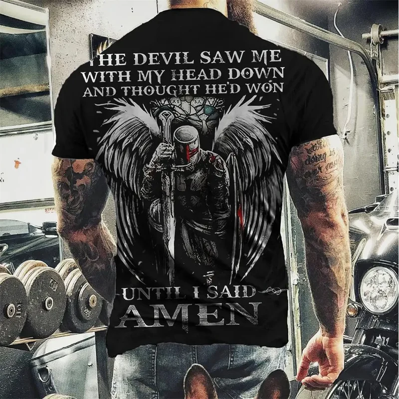 Herren Fashion Vintage 3D T-Shirt Rundhals Unisex Sommer Sparta Streetwear