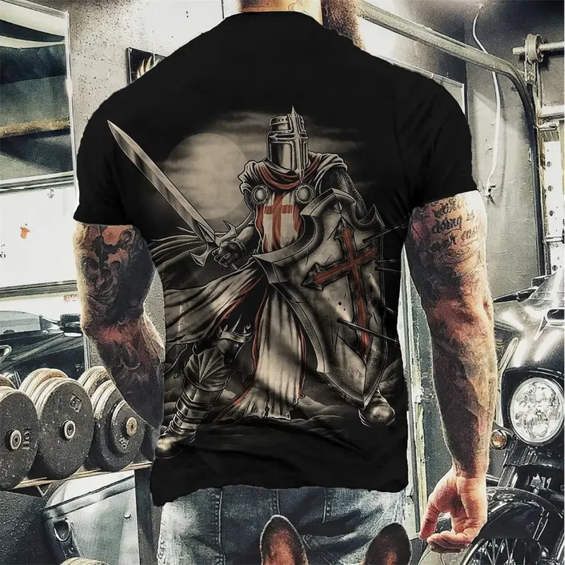 Herren Fashion Vintage 3D T-Shirt Rundhals Unisex Sommer Sparta Streetwear