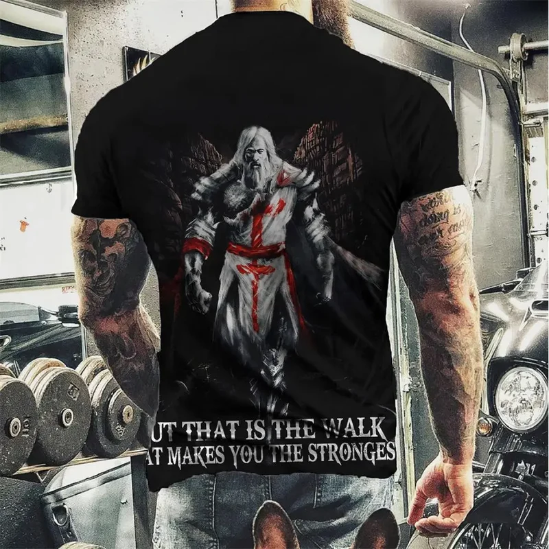 Herren Fashion Vintage 3D T-Shirt Rundhals Unisex Sommer Sparta Streetwear