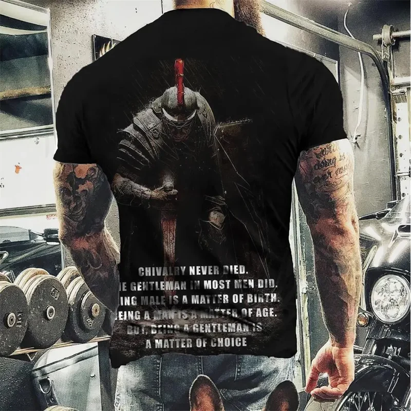 Herren Fashion Vintage 3D T-Shirt Rundhals Unisex Sommer Sparta Streetwear