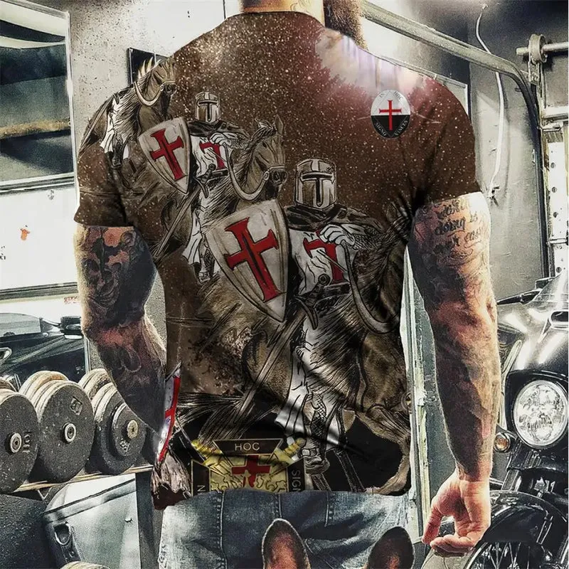 Herren Fashion Vintage 3D T-Shirt Rundhals Unisex Sommer Sparta Streetwear