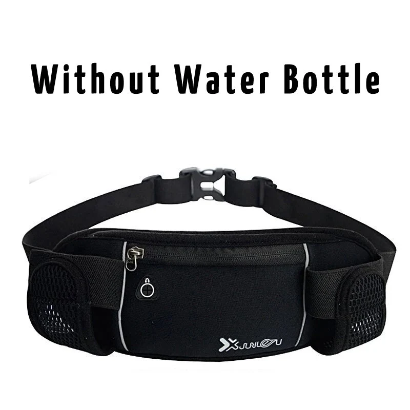 Laufen Gürtel mit 2 Wasserflaschen Taille Pack Reißverschlusstasche Bauch Tasche