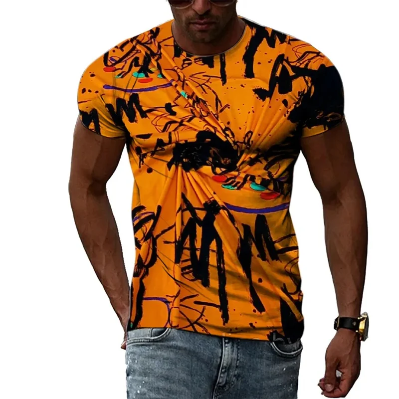 Herren Fashion Vintage 3D T-Shirt Rundhals Unisex Sommer Streetwear