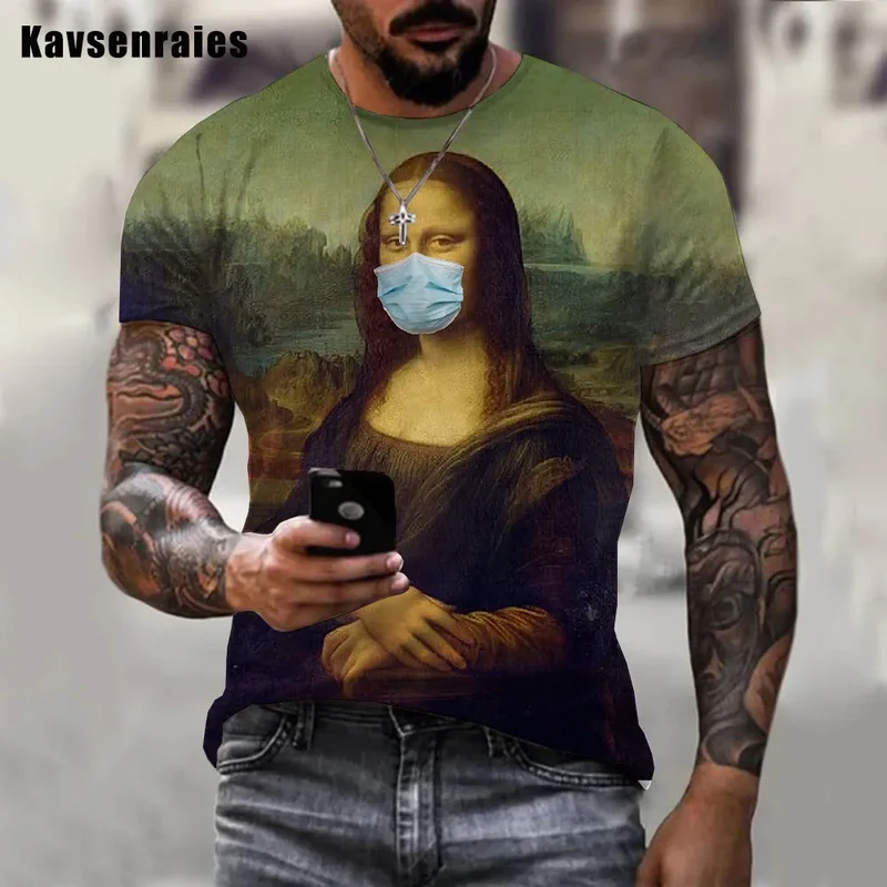Männer Herren Fashion Vintage 3D T-Shirt Rundhals Unisex Sommer Streetwear