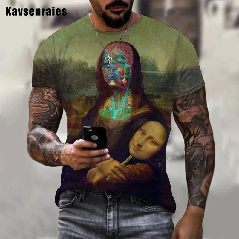 Männer Herren Fashion Vintage 3D T-Shirt Rundhals Unisex Sommer Streetwear