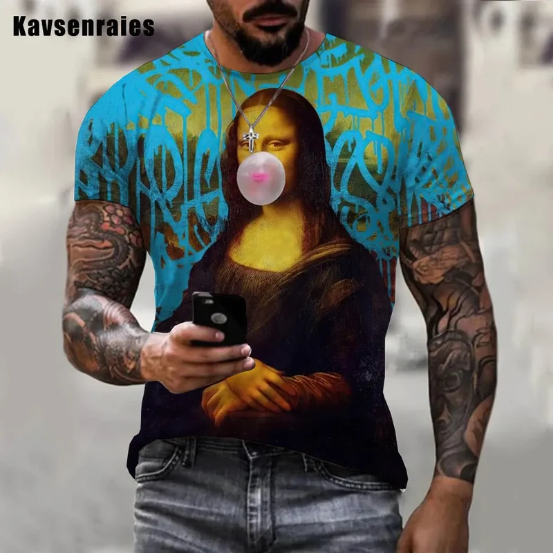 Männer Herren Fashion Vintage 3D T-Shirt Rundhals Unisex Sommer Streetwear