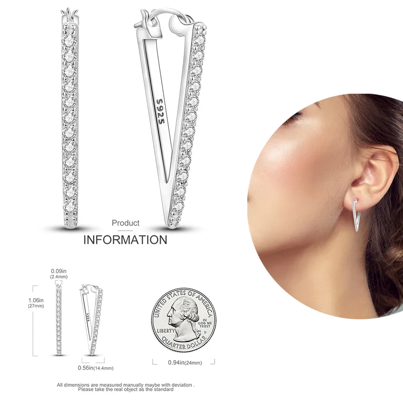 1 Paar Creolen aus 925 sterling Silber Schwarz Ohrringe Zirkonia Ohrstecker