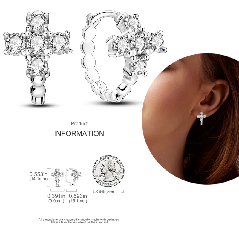1 Paar Creolen aus 925 sterling Silber Schwarz Ohrringe Zirkonia Ohrstecker