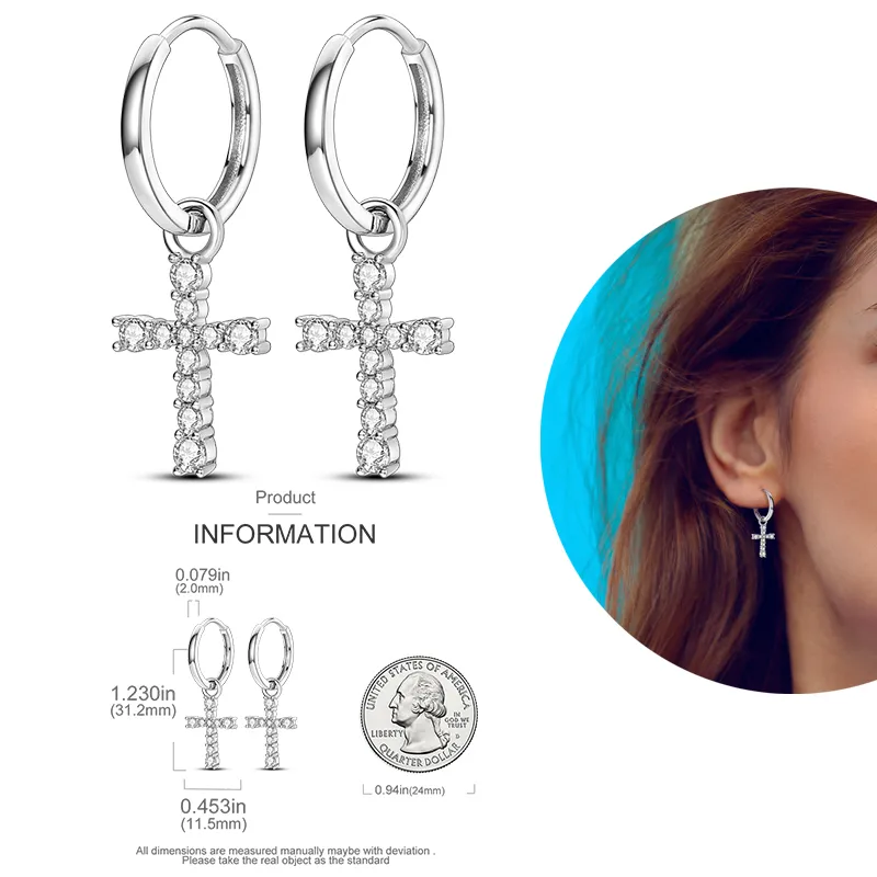 1 Paar Creolen aus 925 sterling Silber Schwarz Ohrringe Zirkonia Ohrstecker