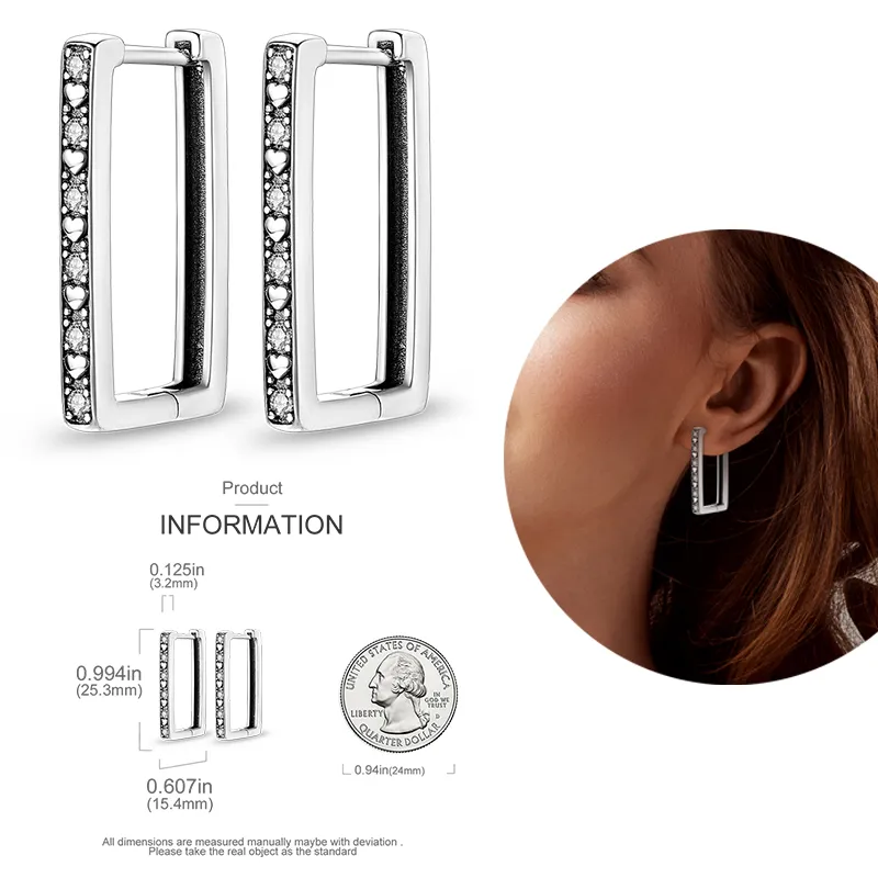 1 Paar Creolen aus 925 sterling Silber Schwarz Ohrringe Zirkonia Ohrstecker