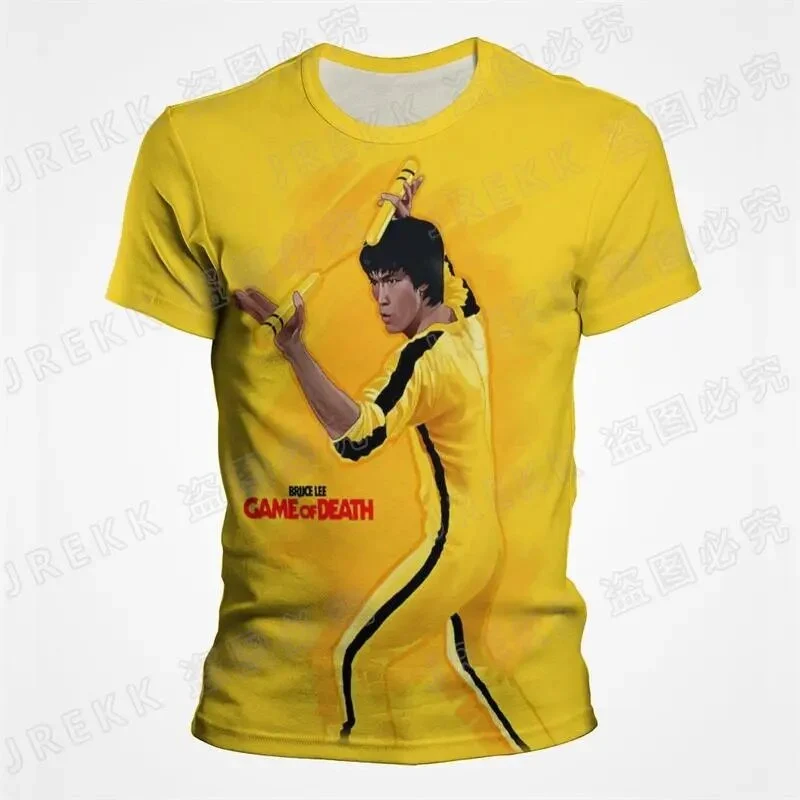 Herren Fashion Vintage Kung Fu Star 3D T-Shirt Rundhals Unisex Sommer Streetwear