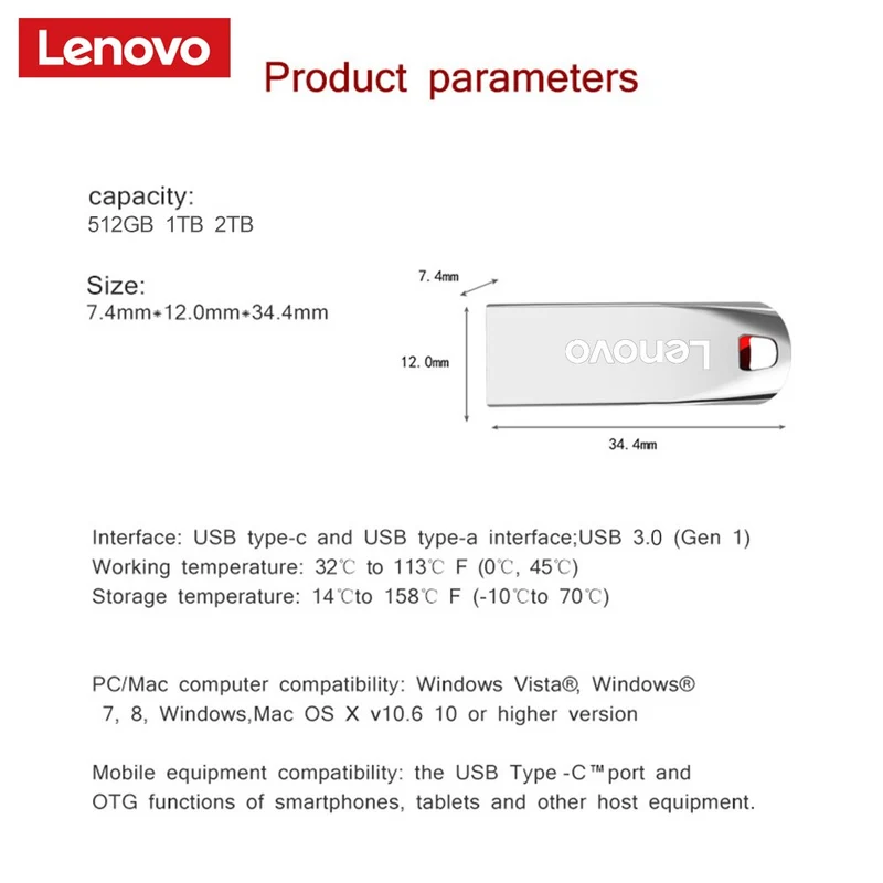 USB-Stick 1TB 2TB Typ C OTG 2 in 1 USB 3.0 Flash-Laufwerk Speicherstick Pendrive