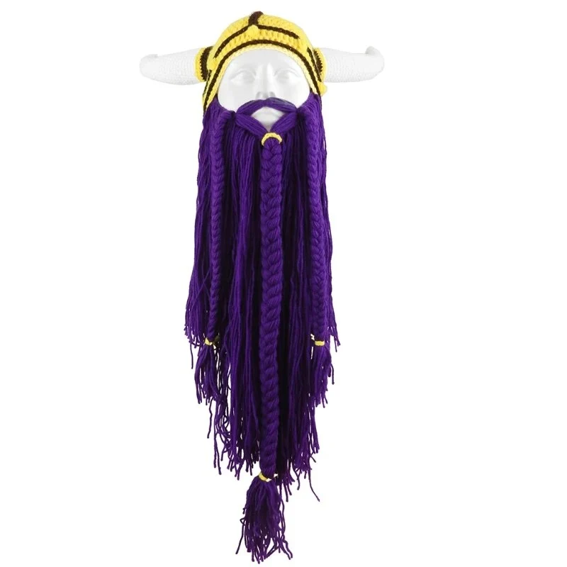 Warme Herren Damen Wintermütze Vikings Woll Mütze Strickmütze Kappe Hut Unisex