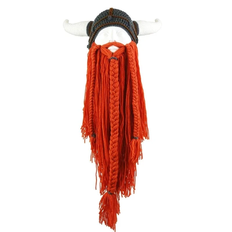 Warme Herren Damen Wintermütze Vikings Woll Mütze Strickmütze Kappe Hut Unisex