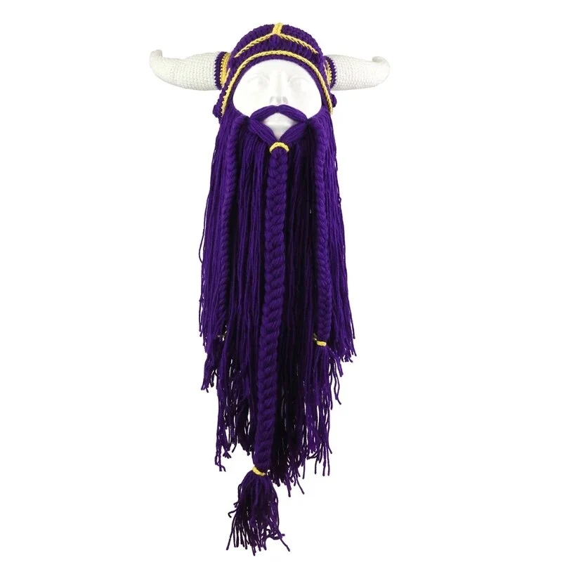 Warme Herren Damen Wintermütze Vikings Woll Mütze Strickmütze Kappe Hut Unisex