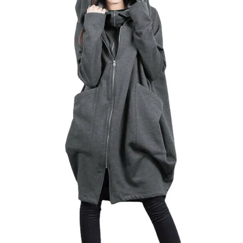 Damen Kapuzenpullover Sweatjacke Zip Hoodie Jacke Pullover Mantel Pulli Kleid