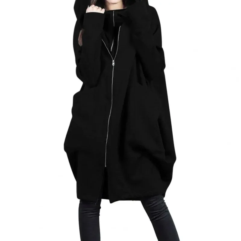 Damen Kapuzenpullover Sweatjacke Zip Hoodie Jacke Pullover Mantel Pulli Kleid
