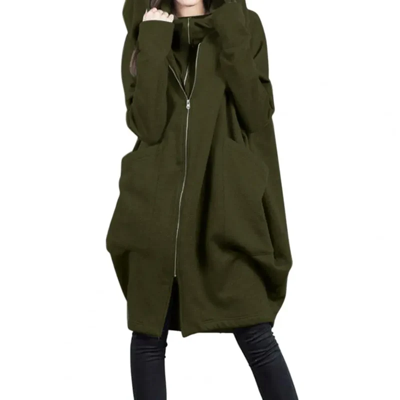 Damen Kapuzenpullover Sweatjacke Zip Hoodie Jacke Pullover Mantel Pulli Kleid