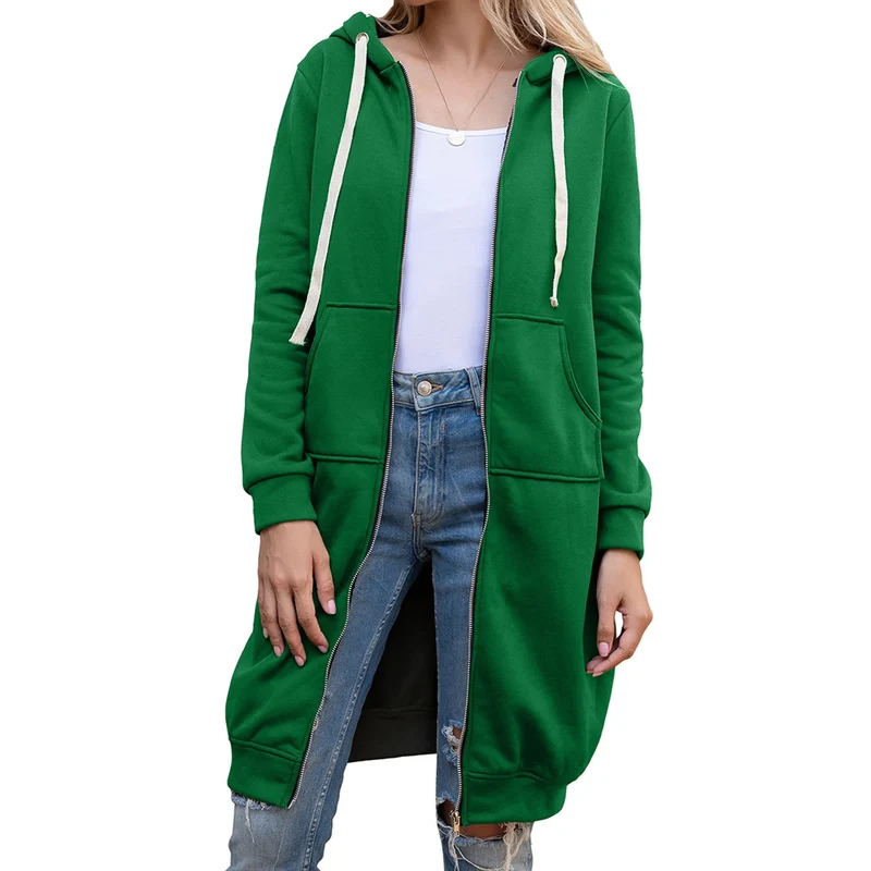 Damen Kapuzenpullover Sweatjacke Zip Hoodie Jacke Pullover Mantel Pulli Kleid