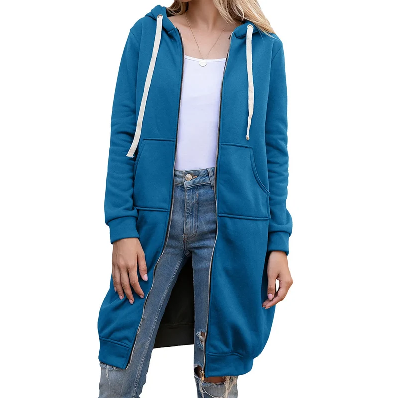 Damen Kapuzenpullover Sweatjacke Zip Hoodie Jacke Pullover Mantel Pulli Kleid