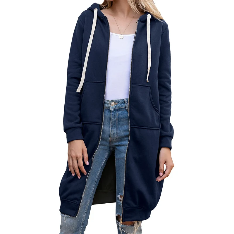 Damen Kapuzenpullover Sweatjacke Zip Hoodie Jacke Pullover Mantel Pulli Kleid