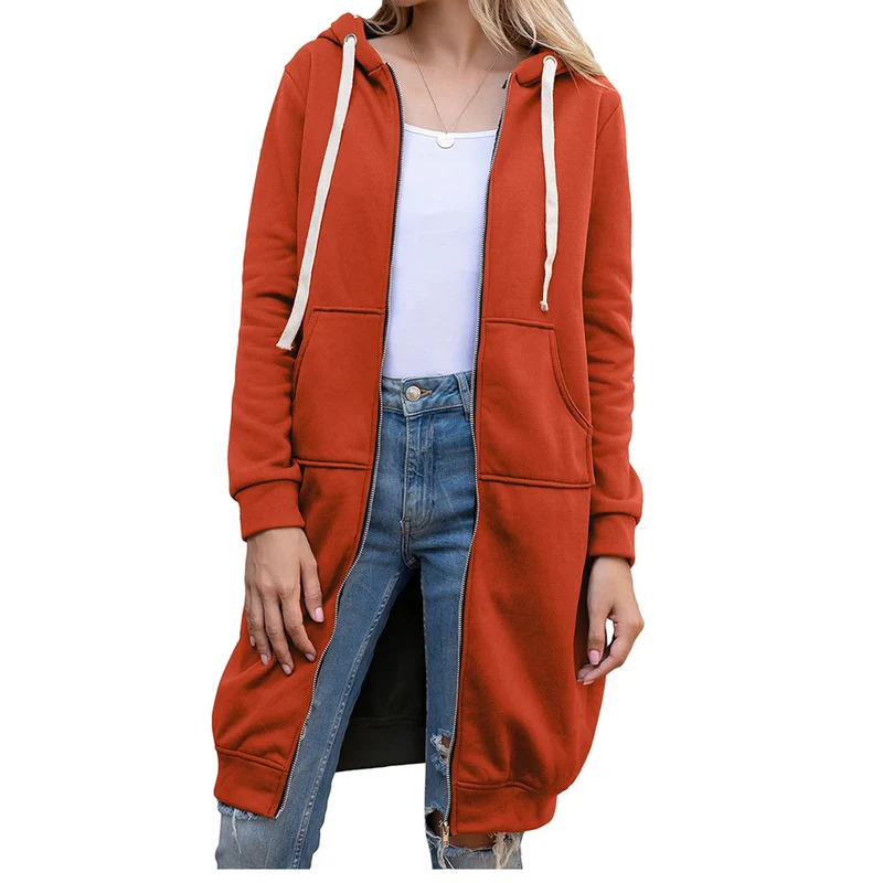 Damen Kapuzenpullover Sweatjacke Zip Hoodie Jacke Pullover Mantel Pulli Kleid