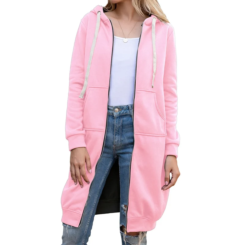 Damen Kapuzenpullover Sweatjacke Zip Hoodie Jacke Pullover Mantel Pulli Kleid