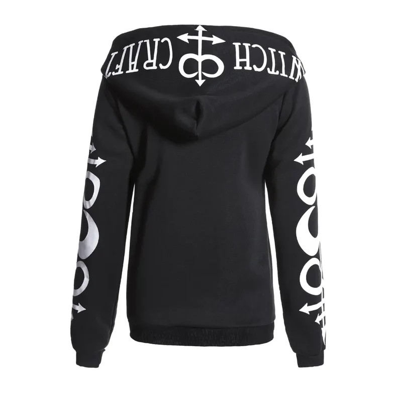 Gothic Kapuzenpullover Sweatjacke Zip Hoodie Sweatshirt Pullover Pulli Damen