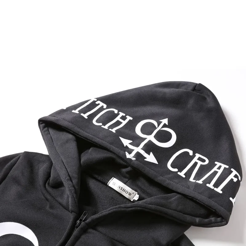 Gothic Kapuzenpullover Sweatjacke Zip Hoodie Sweatshirt Pullover Pulli Damen